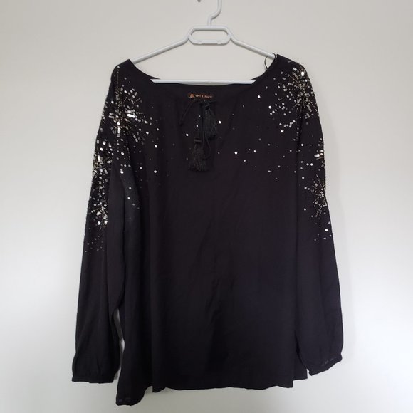 Love & Legend Black Sparkly Blouse - Picture 1 of 3